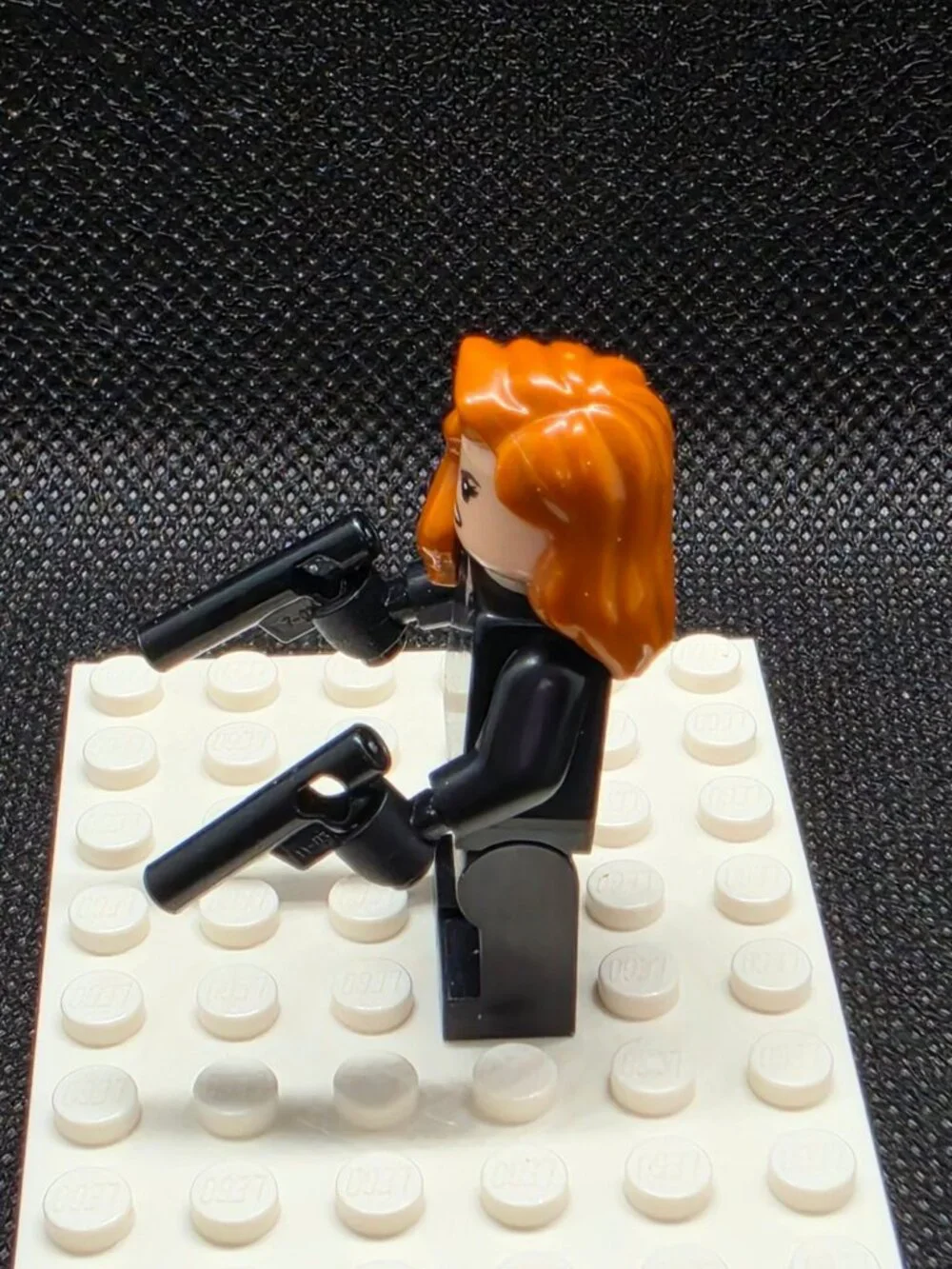 LEGO Marvel Super Heroes Black Widow Minifigure SH0922 Orange Hair Dual Guns New